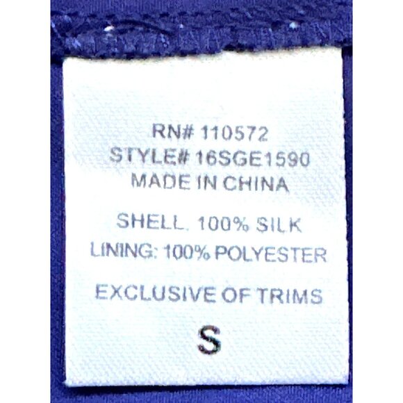 Twelfth Street by Cynthia Vincent Small Navy Floral Silk Maxi Dress Coastal Chic - Picture 9 of 16